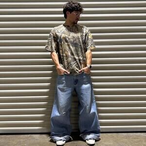 Vintage y2k heavyweight boxy fit camo shirt